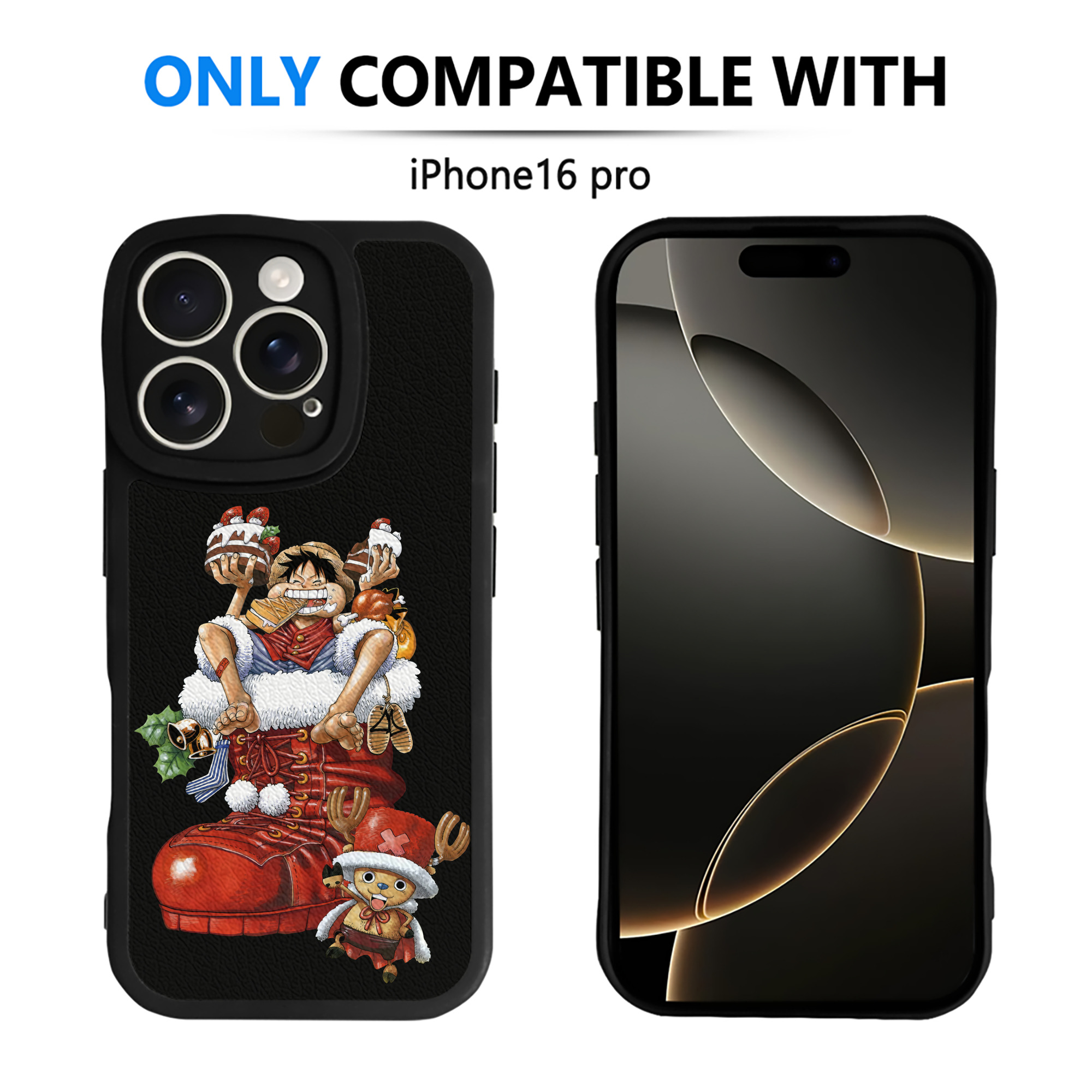 （画像用） ワンピース モンキー・D・ルフィ ONE PIECE Monkey D. Luffy 【iPhone 16シリーズ対応】シリコンスマホケース（レザー調） 材質：シリコン